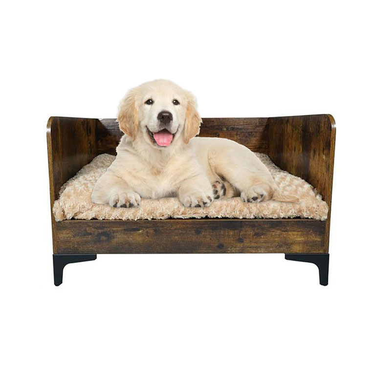 Cama de cachorro elevada de madeira interna moderna com moldura Cama de cachorro elevada de madeira interna moderna com moldura