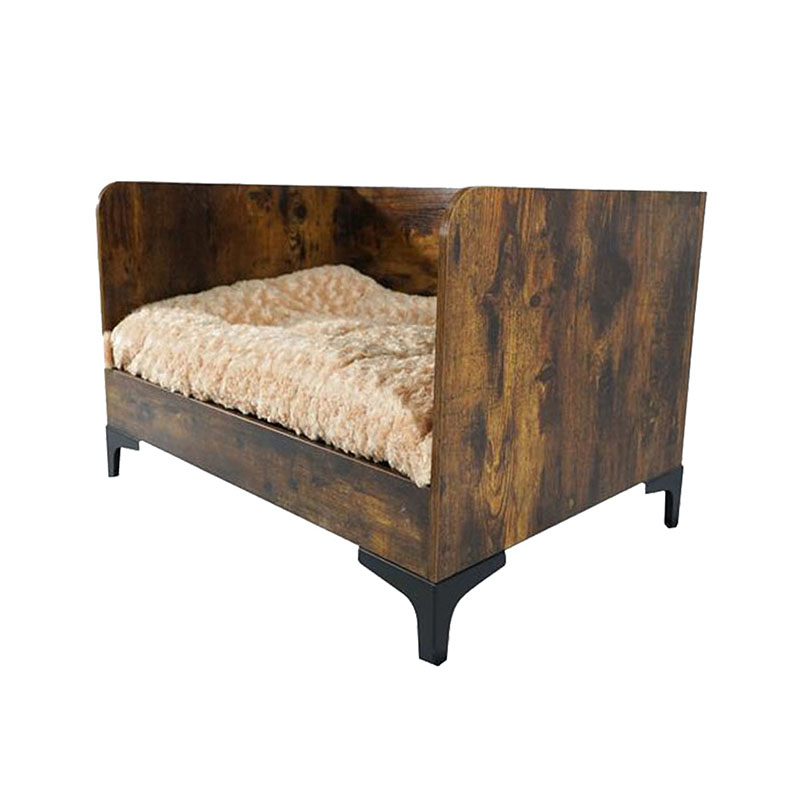 Cama de cachorro elevada de madeira interna moderna com moldura Cama de cachorro elevada de madeira interna moderna com moldura