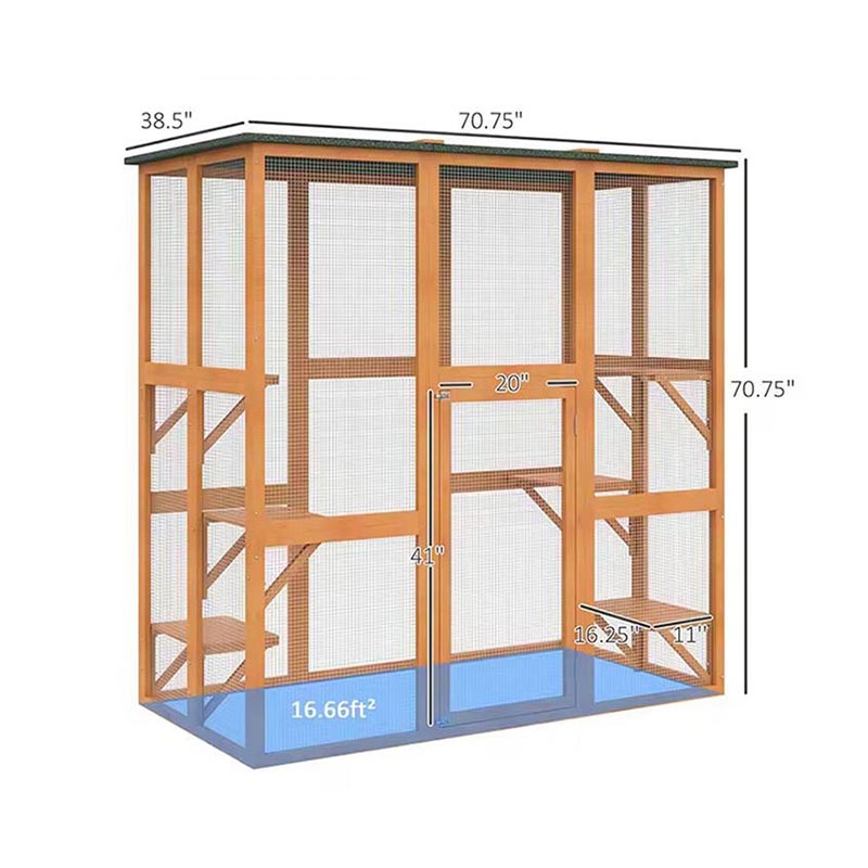 Casa de gato de madeira ao ar livre Villa de gaiola de gato à prova d'água Casa de gato de madeira ao ar livre Villa de gaiola de gato à prova d'água