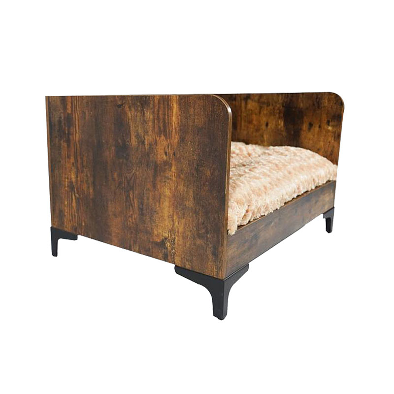 Cama de cachorro elevada de madeira interna moderna com moldura Cama de cachorro elevada de madeira interna moderna com moldura