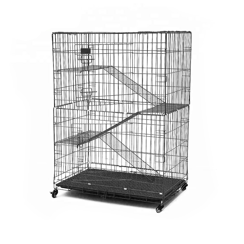 2/3/4 de camada grande gaiola de gato de metal interno com rodas 2/3/4 de camada grande gaiola de gato de metal interno com rodas