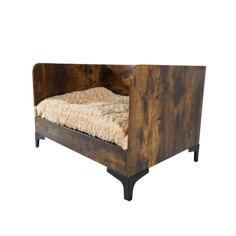 Cama de cachorro elevada de madeira interna moderna com moldura Cama de cachorro elevada de madeira interna moderna com moldura