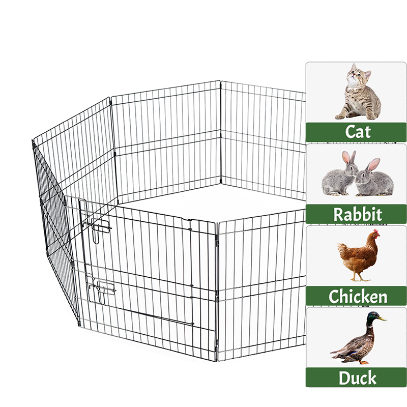 Playpen de cão de metal dobrável de 8 painéis com capa superior e ponto inferior Playpen de cão de metal dobrável de 8 painéis com capa superior e ponto inferior