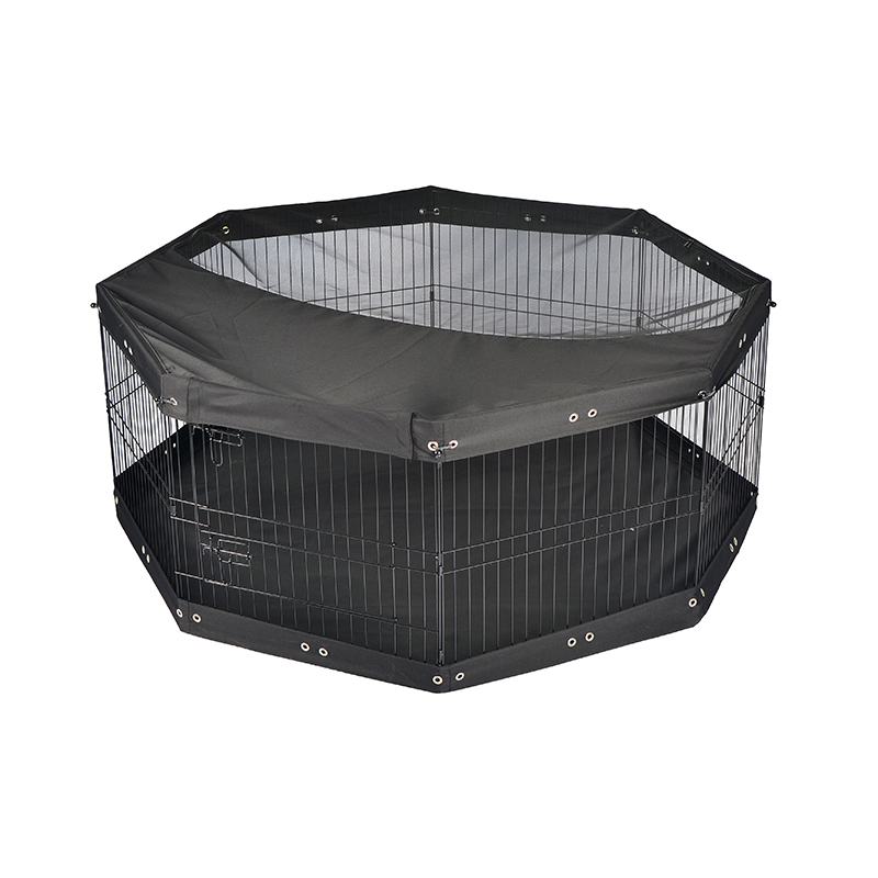 Playpen de cão de metal dobrável de 8 painéis com capa superior e ponto inferior Playpen de cão de metal dobrável de 8 painéis com capa superior e ponto inferior
