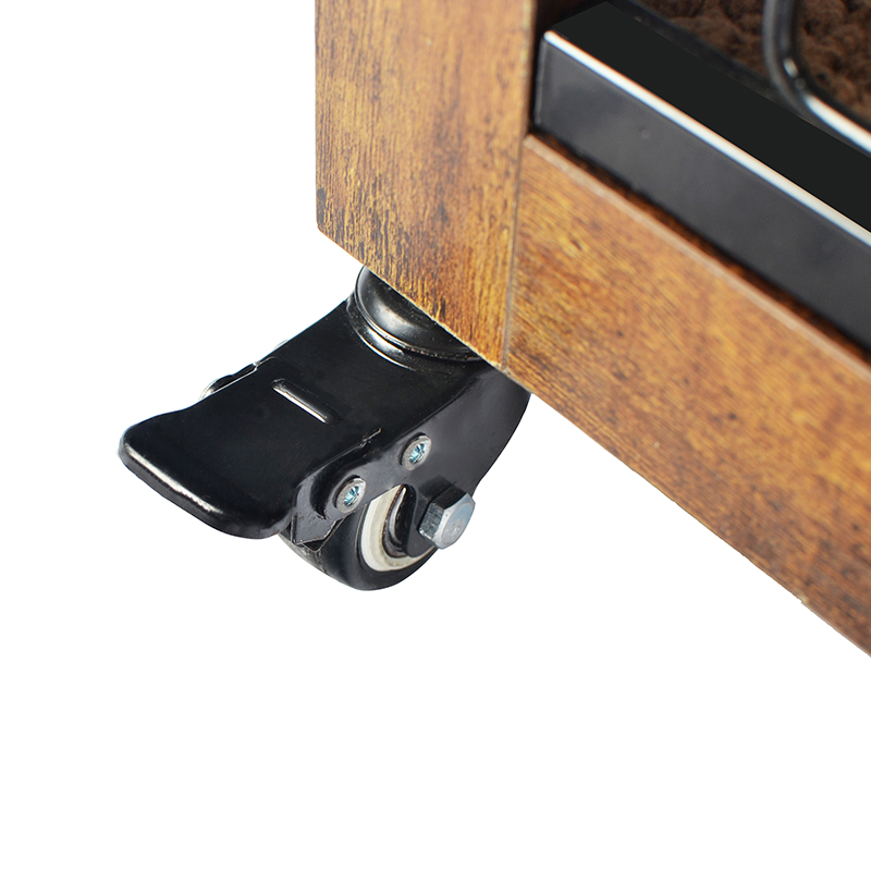 Gaiola de cão de estilo de madeira interna com almofada e rodas Gaiola de cão de estilo de madeira interna com almofada e rodas