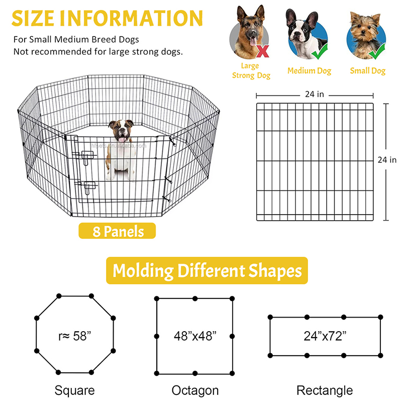 Playpen de cão de metal dobrável Playpen de cão de metal dobrável