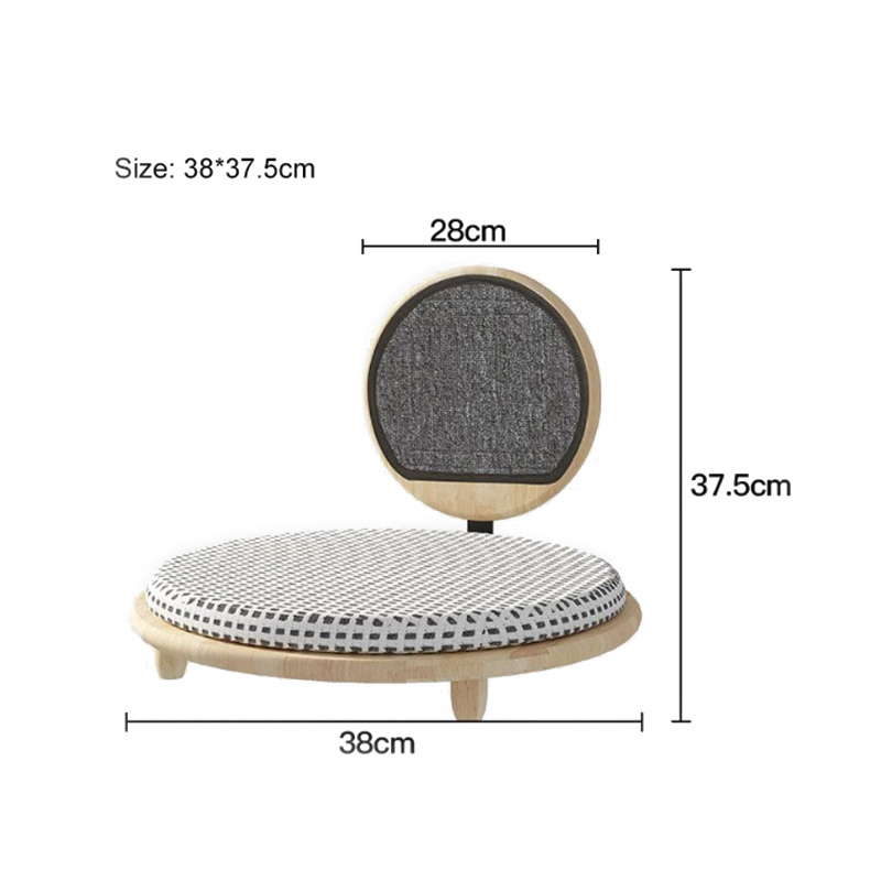 Ninho de cama de gato aconchegante de madeira sólida com quadro de arranhões Ninho de cama de gato aconchegante de madeira sólida com quadro de arranhões