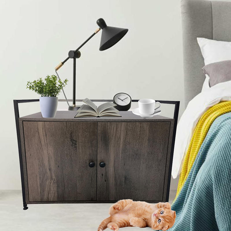 Armário de ninhada interno com mobiliário de divisor de gatos de gaiola mesa lateral da gaiola Armário de ninhada interno com mobiliário de divisor de gatos de gaiola mesa lateral da gaiola