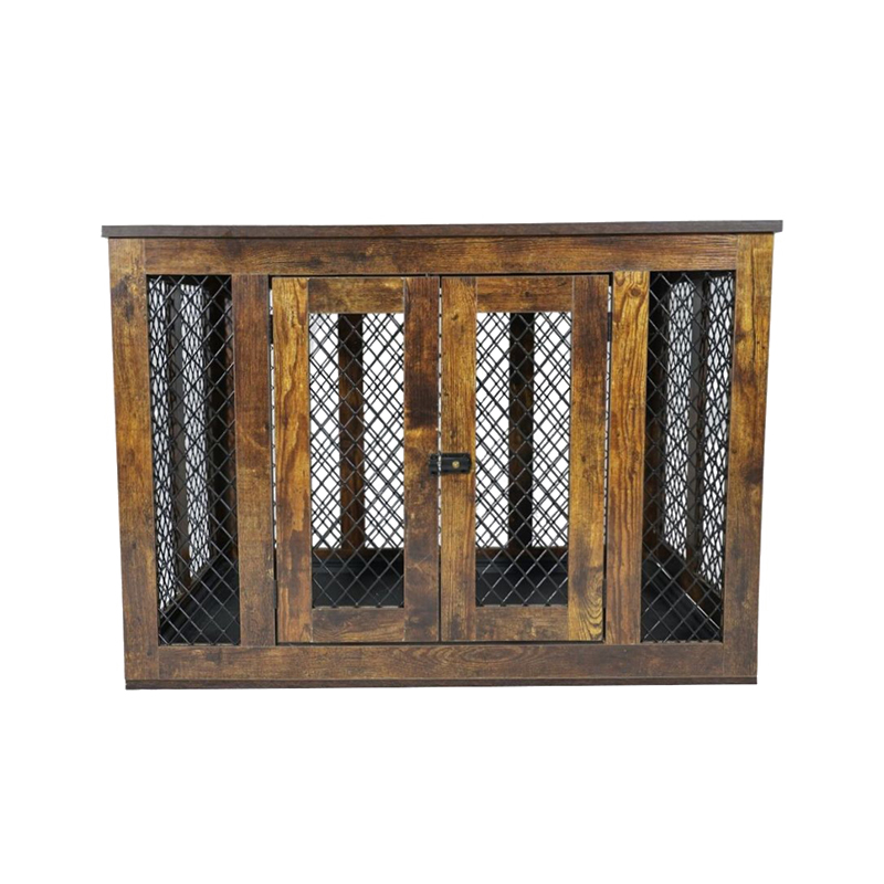 Gaiolas de cães grandes de metal de madeira de mobília interna